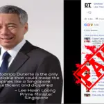 SG Government Denies Endorsement Duterte