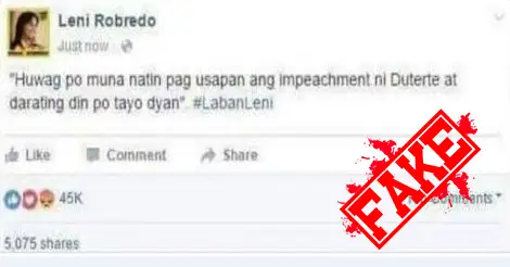 Leni Robredos Impeachment Post