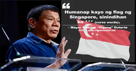 Duterte Burning Singaporean Flag