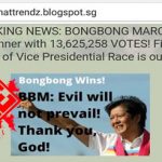 Fake Bongbong Marcos HAS NOT Won
