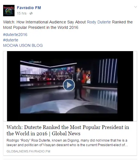 Duterte Popular President