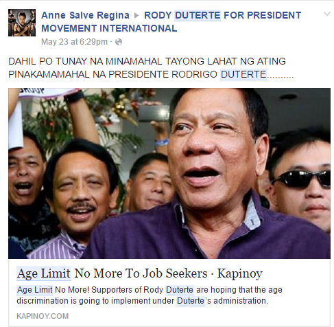 Duterte age limit headline 3