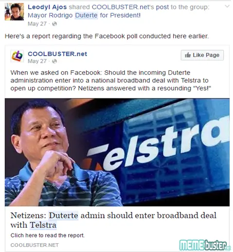 Duterte on Telstra