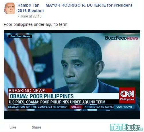 Obama Poor Philippines Aquino Term