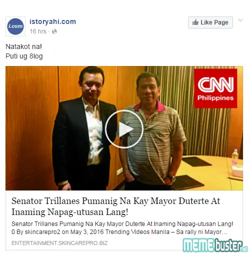 Trillanes Now Sided Duterte
