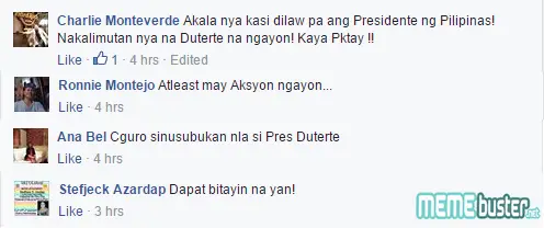 Comments on Pasay Cops Arrested Duterte