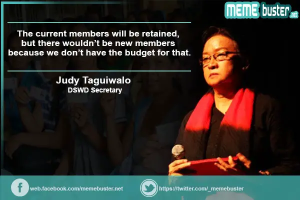 DSWD Secretary Judy Taguiwalo on 4Ps