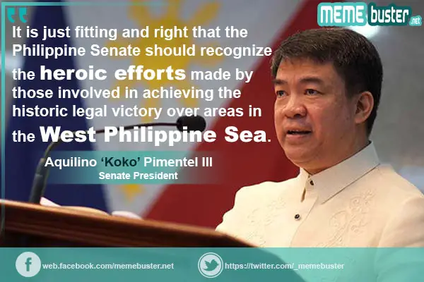 Koko Pimentel to West Philippine Sea recognition