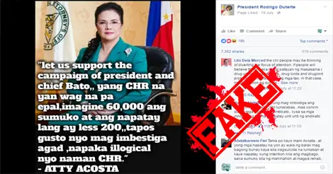 PAO Chief Acosta denies calling CHR ‘epal’ and ‘illogical’
