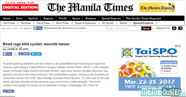 Reports on Quiapo Cyclist Shooter