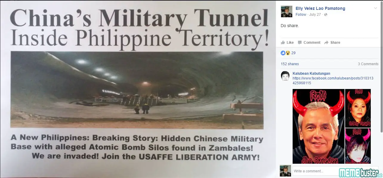 Chinese Military Tunnel In PH