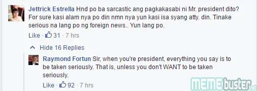 Comments on Duterte Cant Be Jailed