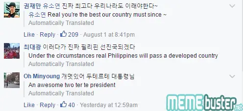 Comments on Korean Reporter Called Duterte Translation