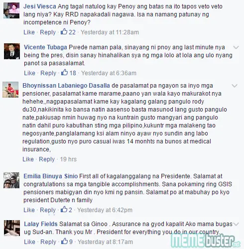 Comments on SSS Pension Hike