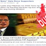 Aquino Depositing Gold in Thailand