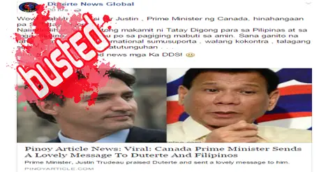 Canadian PM Trudeau to Duterte