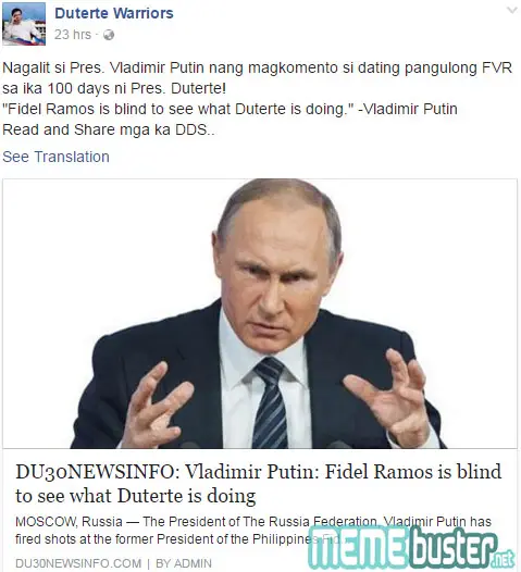  Putin Called FVR Blind