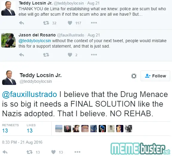 Teddy Locsin Hitler Comment