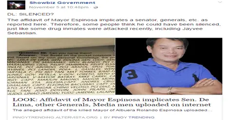 Leaked Espinosa Affidavit
