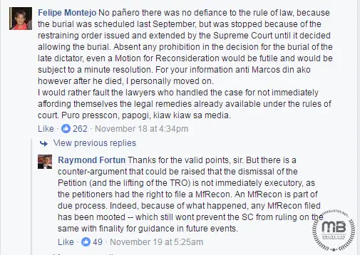 Raymond Fortun Surprise Marcos Burial