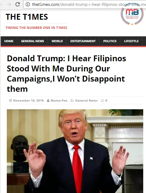 Trump Acknowledge Filipinos Supporting Campaign