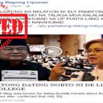 Same site is trying to link De Lima to Ely Pamatong by circulating rumors that they used to date during college at De La Salle University.
