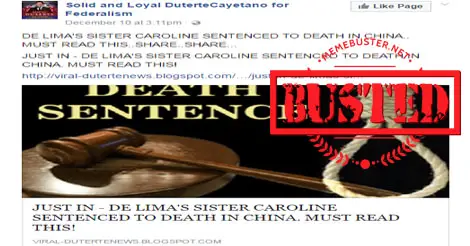 De Limas Sister Sentenced to Death