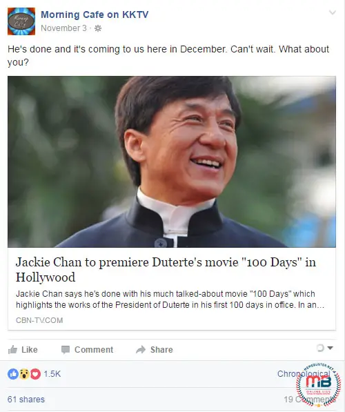 Jackie Chan Duterte Movie