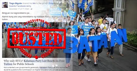 Kabataan party-list complaining about why free tuition