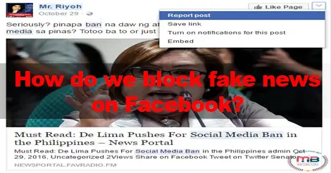 Report Fake News in Facebook