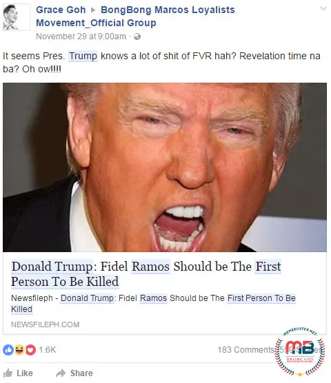  Trump FVR First to be Killed