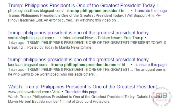 Trump Hail Duterte Greatest Presidents Today