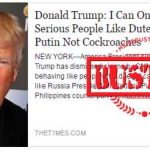 Trump Only Engages Serious People Duterte