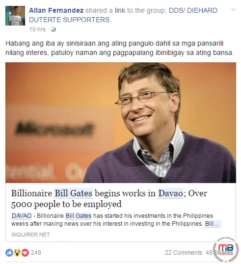 Bill Gates Started Working in Davao