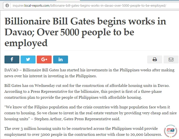 Bill Gates Started Working in Davao