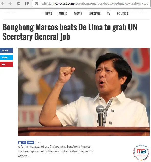 Bongbong Marcos UN Secretary General
