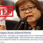 De Lima Resigned from LP