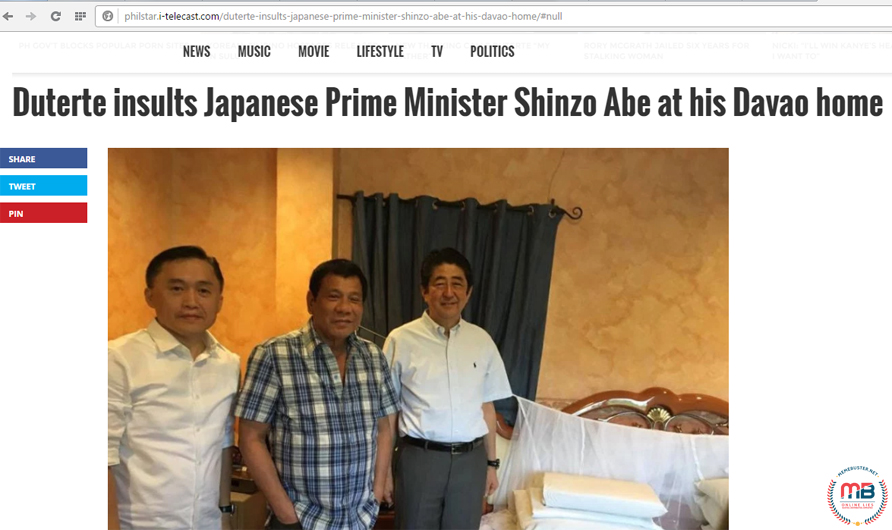 Duterte Did Not Insult Japanese PM