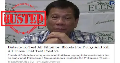 Duterte Filipinos Tested for Drugs