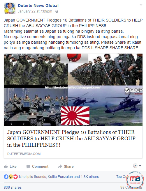 Japan Sends 10 Battalions to PH