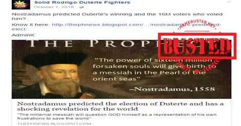 Nostradamus Predicting Dutertes Election