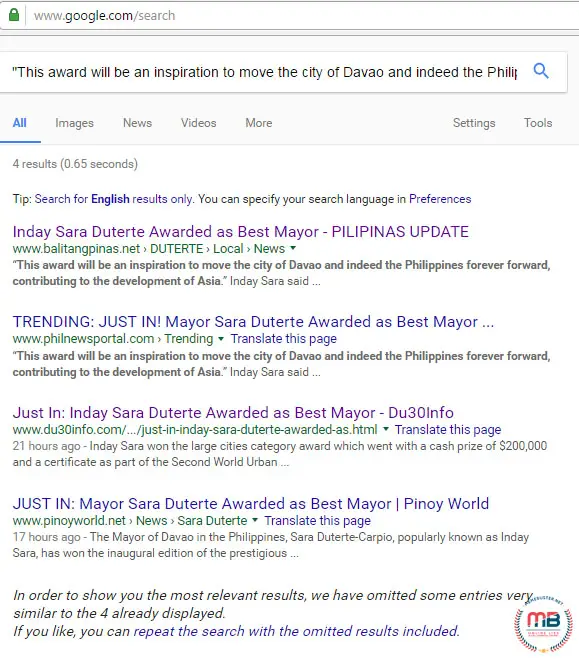 Sara Duterte Awarded Best Mayor