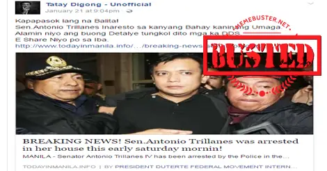 Trillanes Arrested in His House