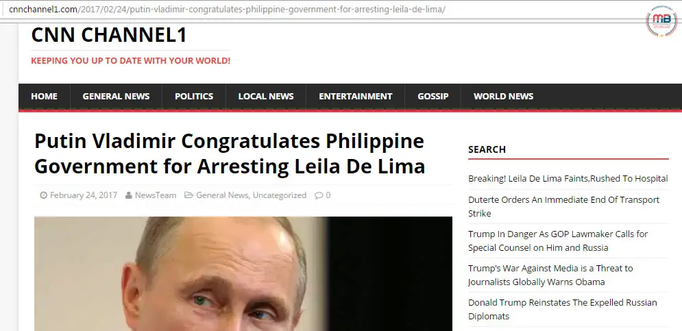 Putin congratulates Philippine Goverment
