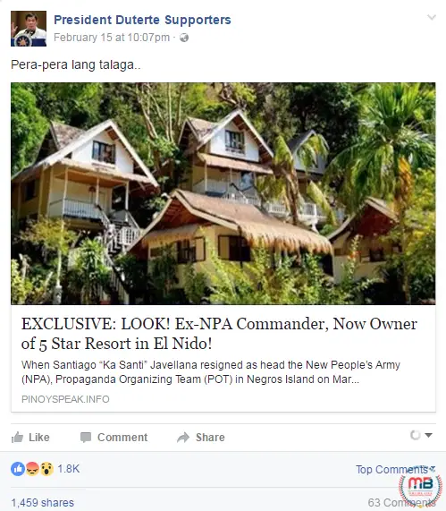 Ex NPA Commander Owns Resort