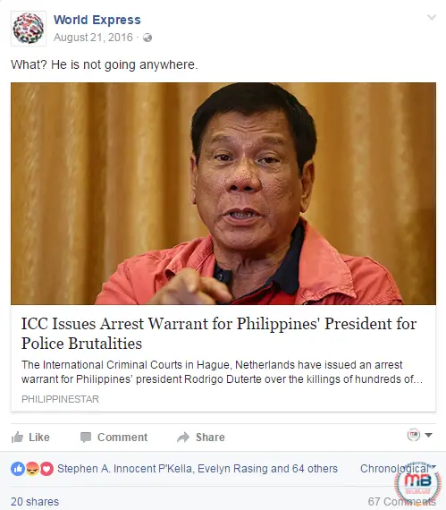  ICC Warrant of Arrest vs Duterte