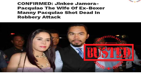 Jinkee Pacquiao shot dead