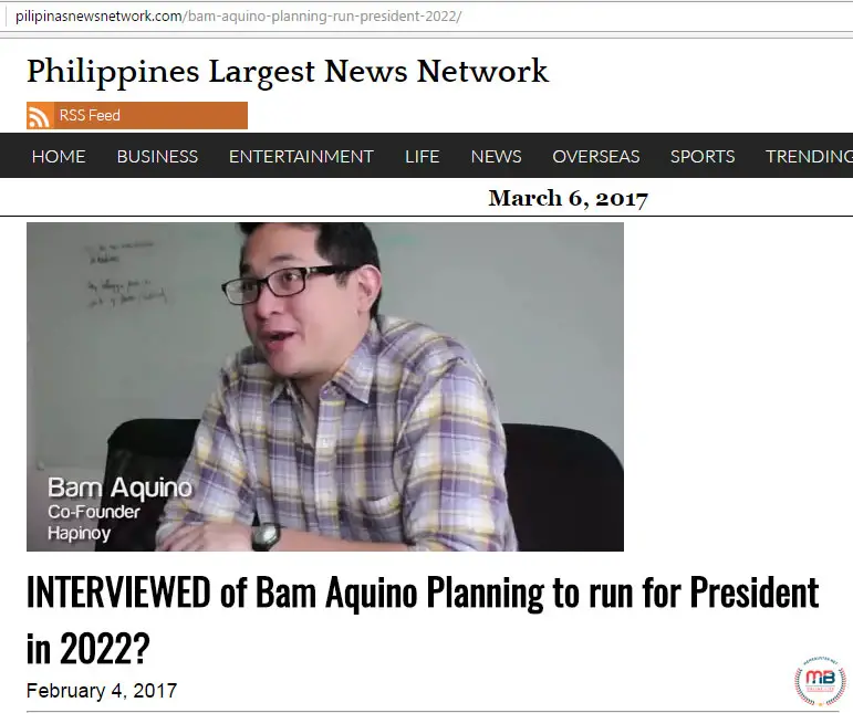 Bam Aquino presidential candidacy