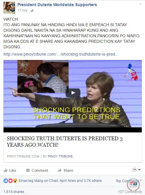 prophet’ predict Duterte 3 years ago
