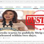 Robredo warned about stripping naked